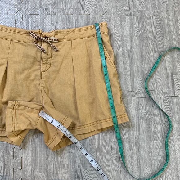 Hei Hei Shorts Women 6 Curry Linen Blend Pleated Pocket Drawstring Anthropologie - Picture 4 of 11